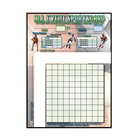 Sports Betting Cards: All Events Sports Card .